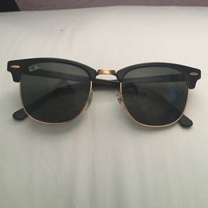 Black 51 mm Clubmaster Ray Bans