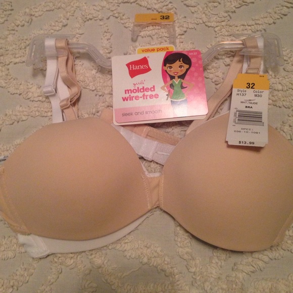 Pack of 2 (beige & white) size 32 girls bra