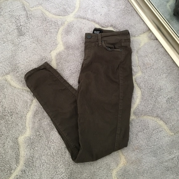 PAIGE Verdugo Skinny Ankle Jeans in Army