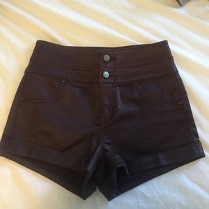 FOREVER 21 coated leather shorts