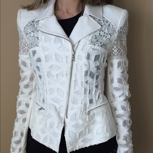 BCBG lace Moto jacket