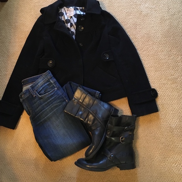 Tulle Black Hooded Peacoat XS