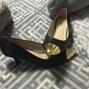 Torrid kitten heel with gold toe size 12