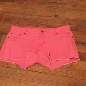 Neon pink Jean shorts