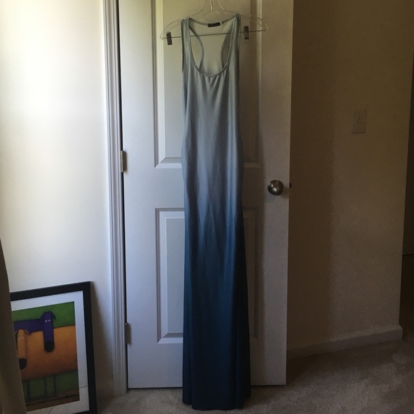 Ombre maxi dress light blue to navy