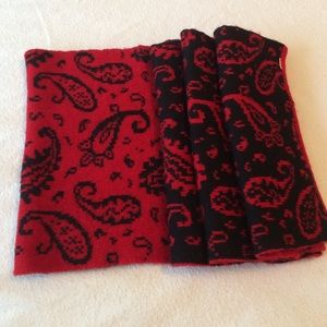Acrylic sweater knit scarf in a paisley print