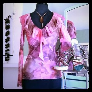 Daisy & Clover multi 2 layered ruffle top