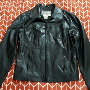 Womens black Faux leather jacket
