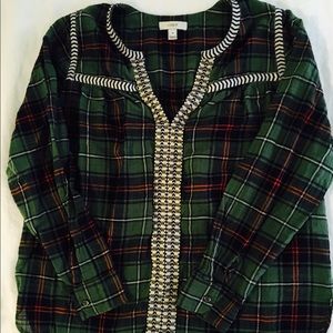 J.CREW embroidered peasant top
