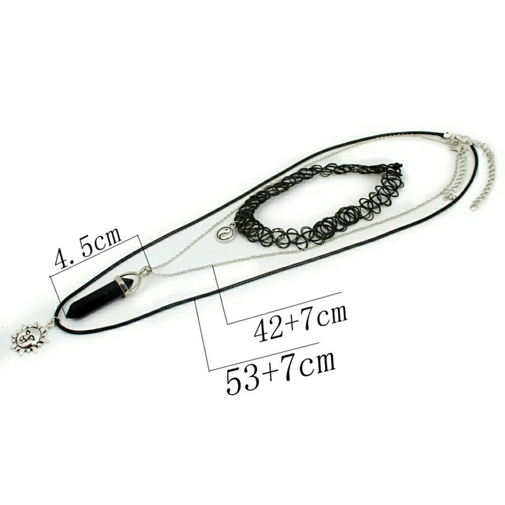 FUNIQUE MultiLayer Tattoo Choker Necklace 3PCs Set - Picture 3 of 4