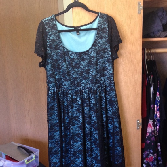 Torrid black lace skater dress