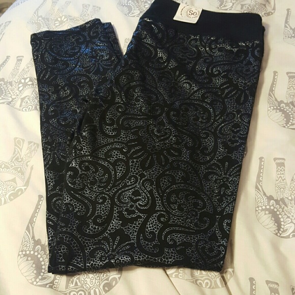 Leggings with silver design