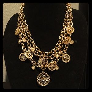Gold chain multi-layered necklace