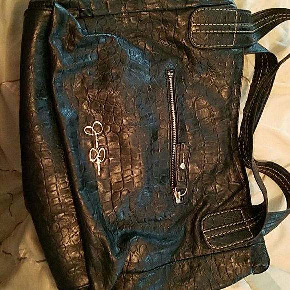 Black faux croc Jessica Simpson purse