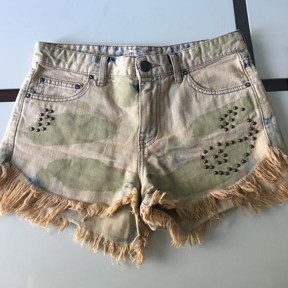Free people embellished camo shorts