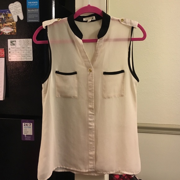 Two Toned Sheer Sleeveless Top