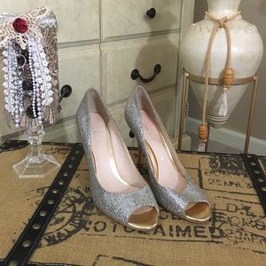 Nine West sparkly peep toes