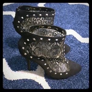 Black Faux-suede Booties