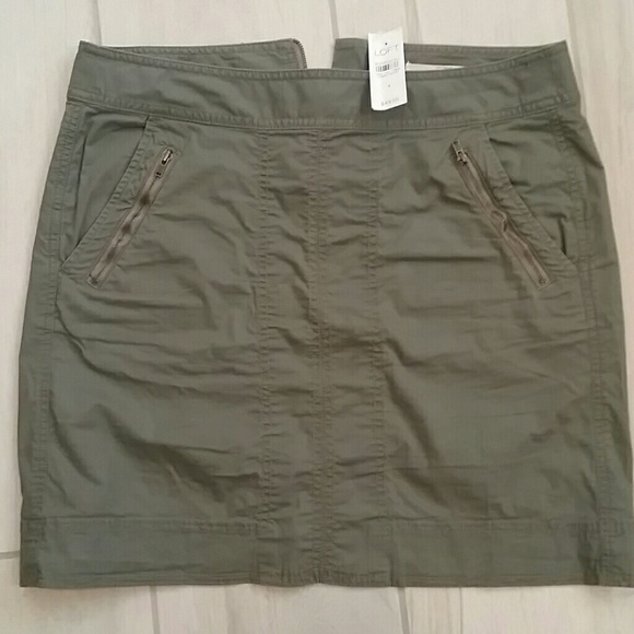 Khaki Green A Line Skirt