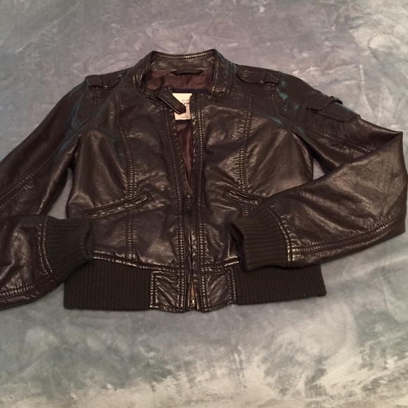 Abercrombie Kids Jackets Coats Large Brown Faux Leather Jacket Poshmark