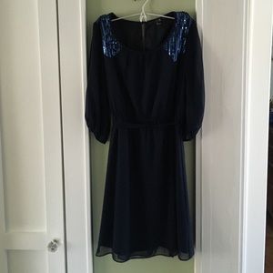 Dark blue knee length dress
