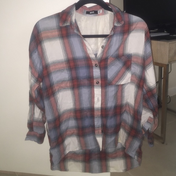 Flannel with lace detailing