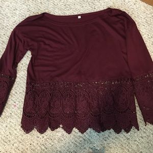 maroon cute top
