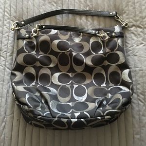 Signature Coach Shoulder Bag w Silver Hardware