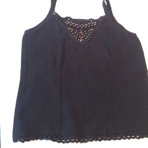 Black sweater knit sleeveless top