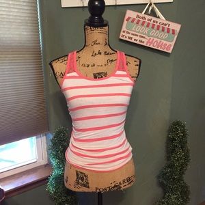 Pink & White striped tank.