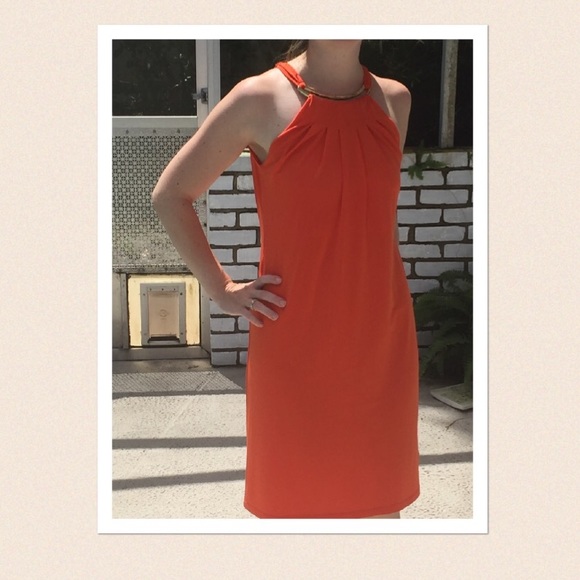 Michael Kors orange cocktail dress