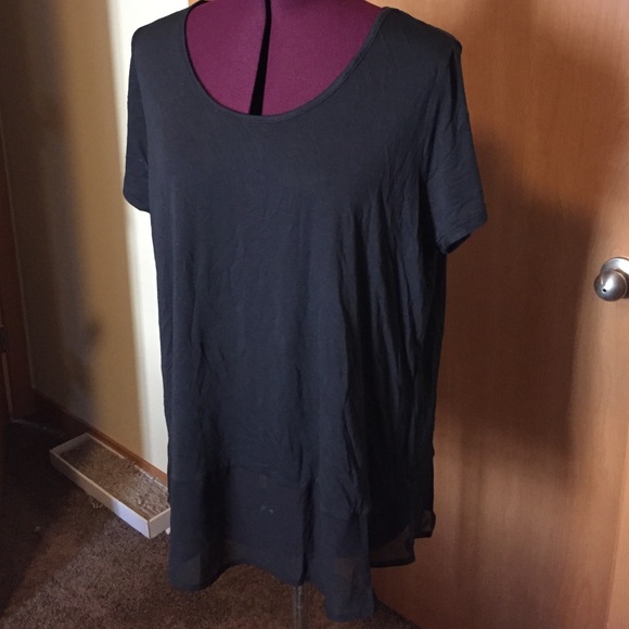 Black blouse with sheer bottom