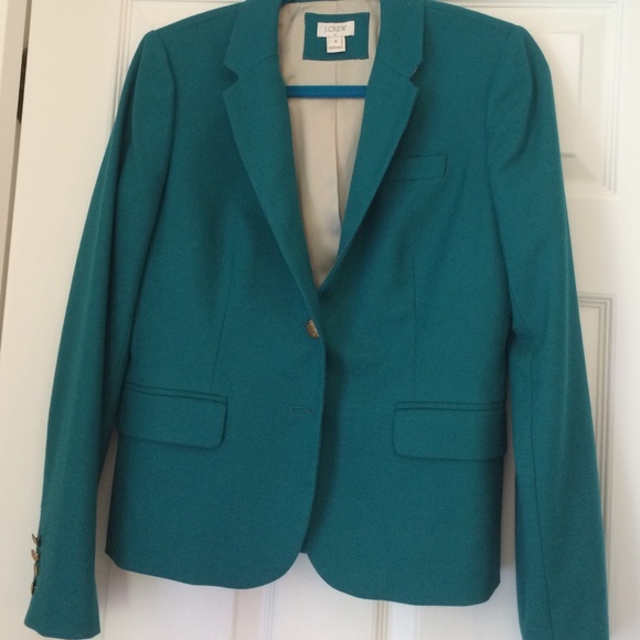 J Crew sz 4 teal wool blend blazer