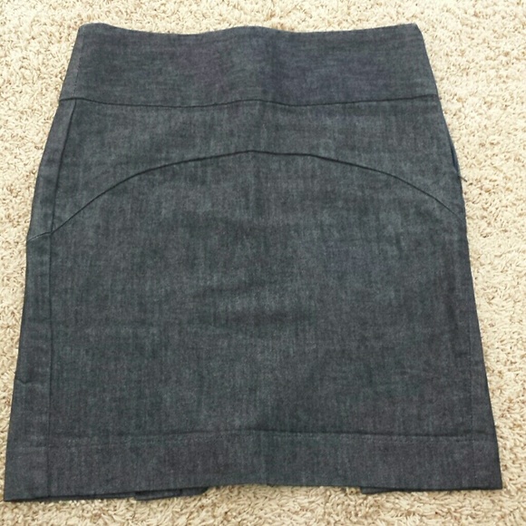 High waisted denim skirt