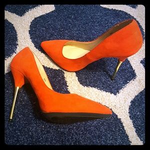 Orange Faux-suede Pumps from Shoedazzle
