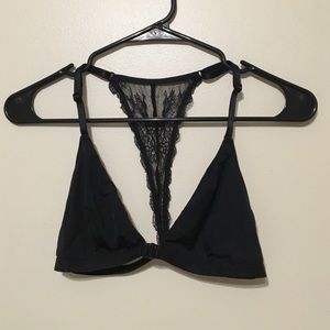 Black bralette with lace back