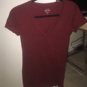 Jcrew cranberry v-neck