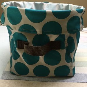 Thirty One Round Utility Bin Teal Mod Dot