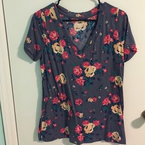 Navy floral t shirt