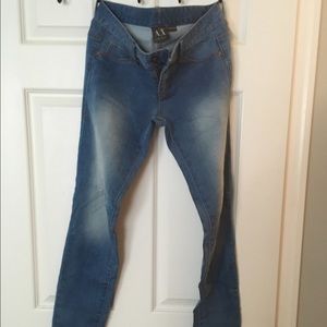 Armani exchange skinny jeans. Color: Light wash.
