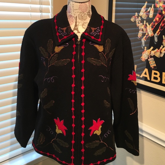 Gorgeous boiled wool jacket with needlepoint punch