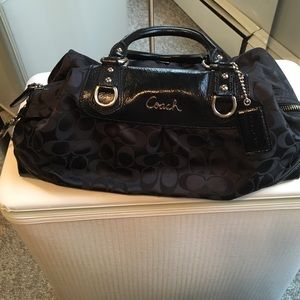 COACH ASHLEY Signature Black Satchel Shoulder Bag