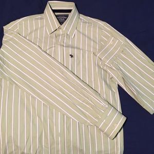 Green and white striped A&F button down!