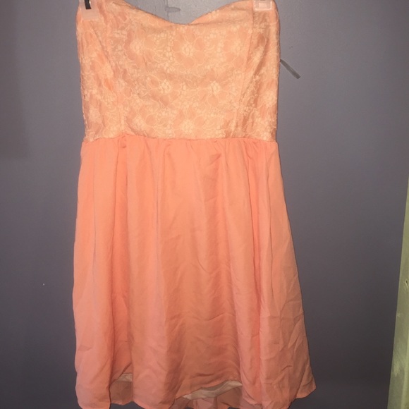 Coral lace dress