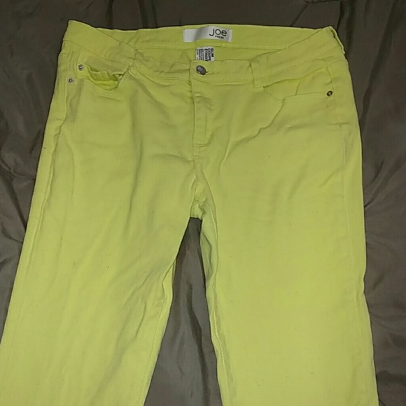 Lime green jean capris