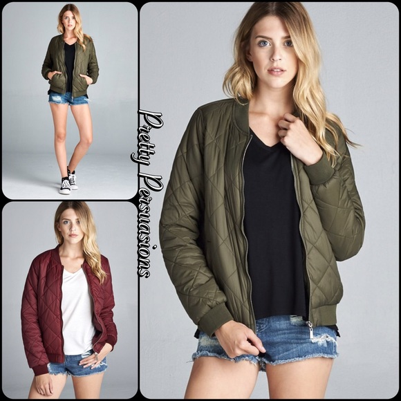 SOLD OUT‼️ NWT Burgundy Quilted Bomber Jacket - Picture 6 of 6