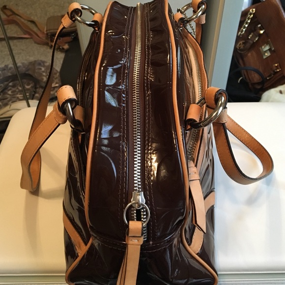 Coach Handbag Peyton Embossed Satchel Magenta - Picture 2 of 4