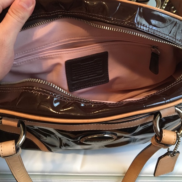 Coach Handbag Peyton Embossed Satchel Magenta - Picture 3 of 4