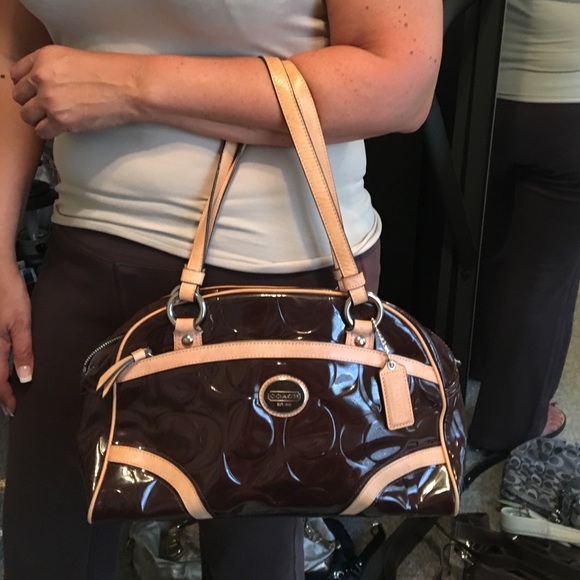 Coach Handbag Peyton Embossed Satchel Magenta - Picture 4 of 4