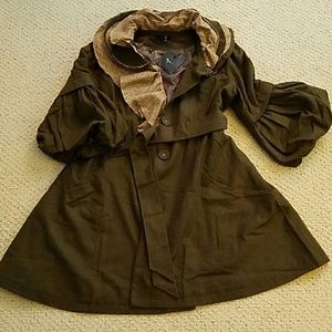 NWT- Ryu Brown Belted Coat size Large